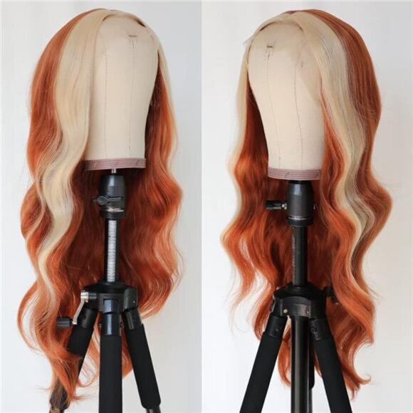 Streaks Heat Resistant Fiber Hair Synthetic Lace Front Wigs - #F130C main image 4